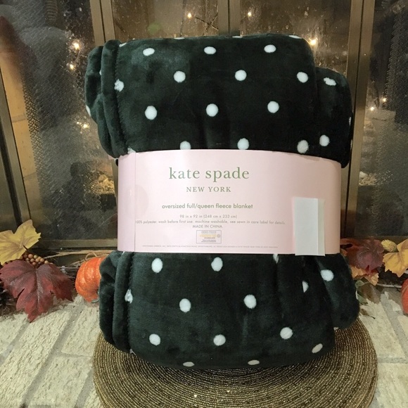 kate spade Bedding Nwt Kate Spade Hunter Green Deco Dot Oversized